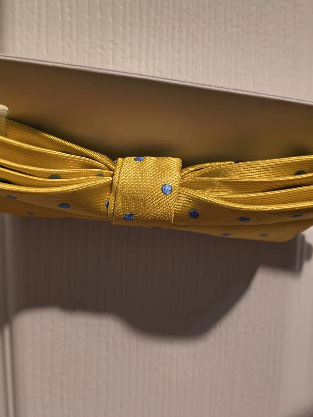 Izod Yellow Bow Tie with Blue Polka Dots